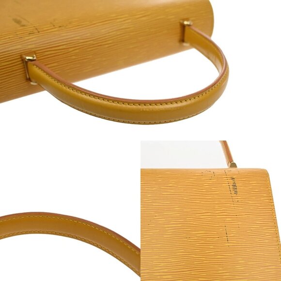 LOUIS VUITTON LV Logo Malesherbes Hand Bag Epi Leather Yellow M52379 83KA667 - Picture 8 of 16